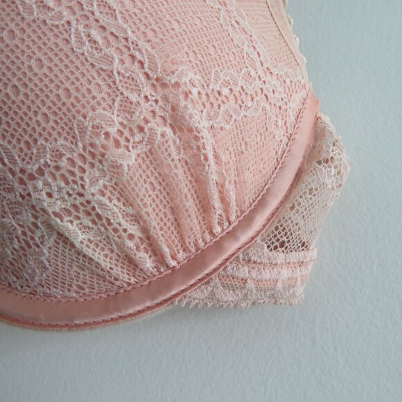PASSIONATA BY CHANTELLE Let's Play Push-Up T-Shirt Underwire Bra Blush Pink Lace - Picture 6 of 15